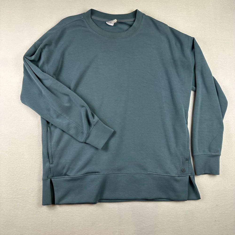 Sage Collective Sweatshirt Womens M Blue Crewneck Pullover Athleisure Modern